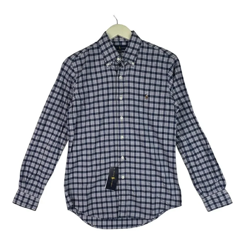 New POLO by Ralph Lauren Men Blue Plaid Shirt XS 100% Cotton | $89.50 - Picture 2 of 11